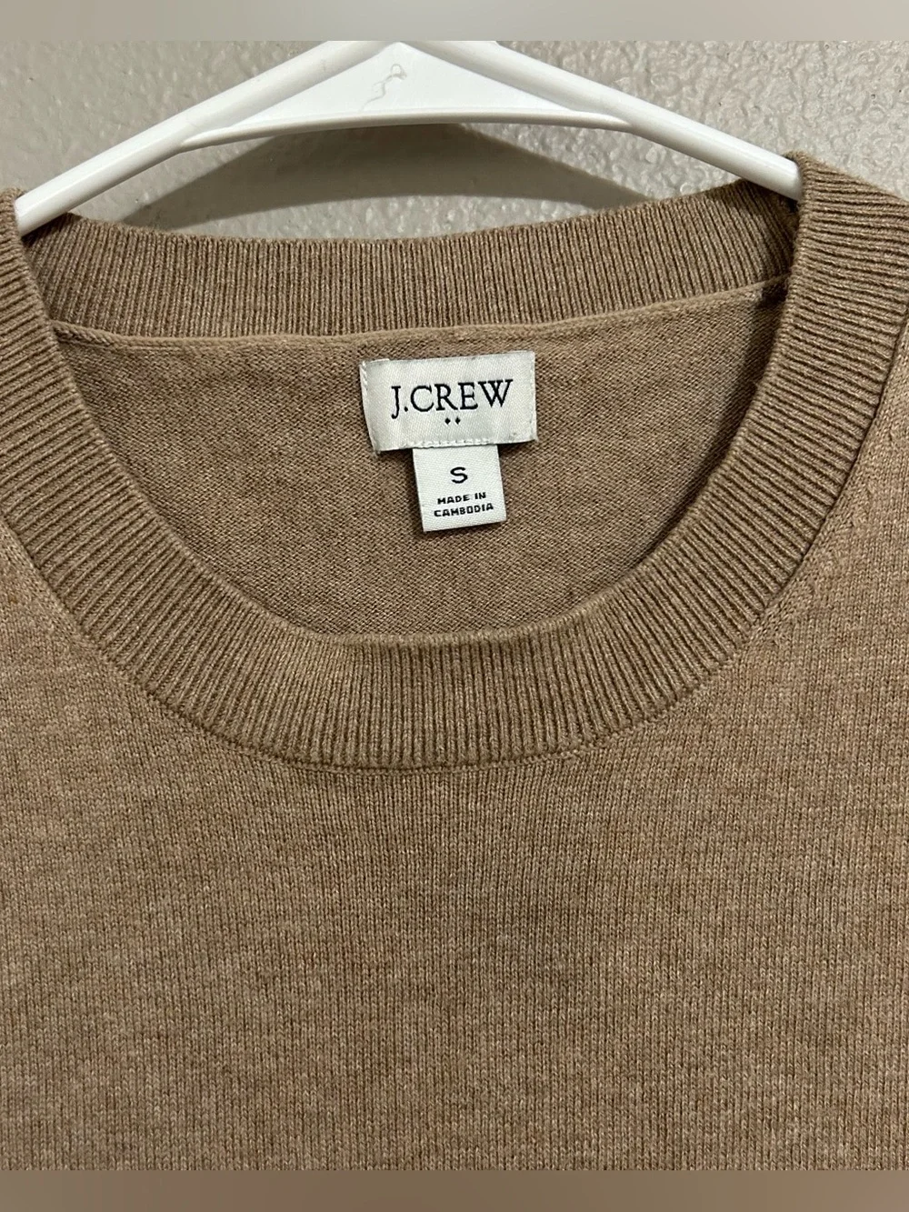 J. Crew Neutral 100% Cotton Knit Short Sleeve Crewneck Sweater Womens Size Small